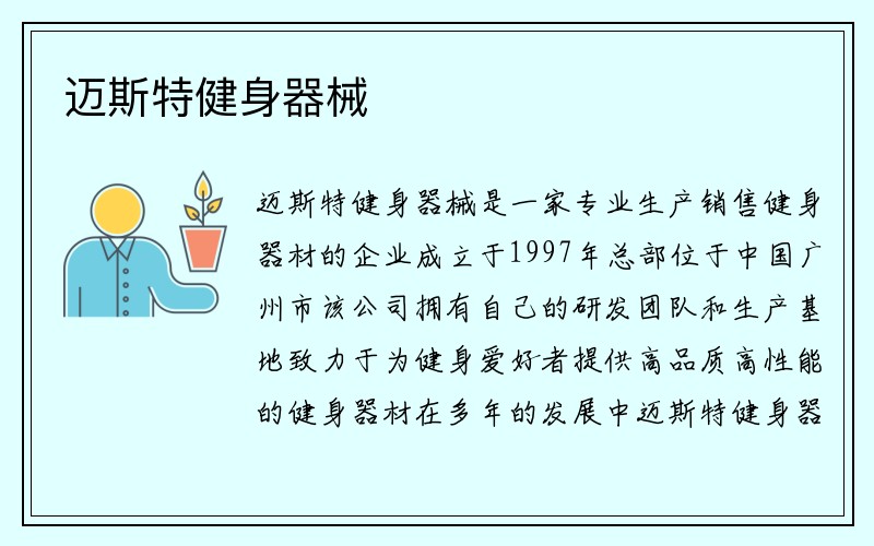 迈斯特健身器械